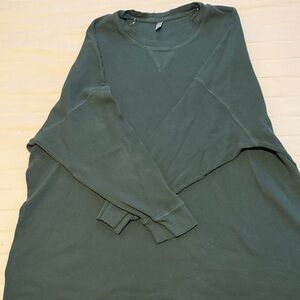 Free People Green Long Sleeve Waffle Knit Sweater